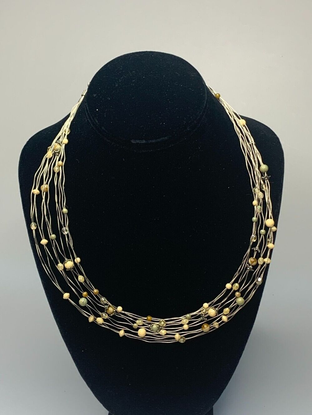Wire & Bead Woven Necklace, 18 Length